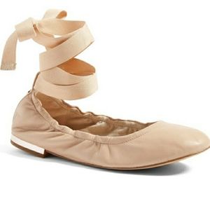 Sam Edelman Fallon nude leather upper flats sandal